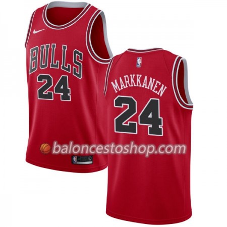 Camiseta Hombre NBA Chicago Bulls Lauri Markkanen 24 Nike 2017-18 Rojo Swingman